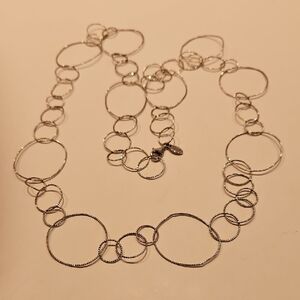 39" Long 925 FREDERIC DUCLOS Elegant Circle Silver Necklace